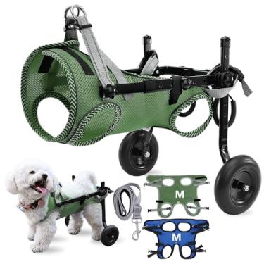 Imagem de Cadeira de rodas para cães verde-oliva (M)