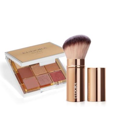 Imagem de Kit Glam Metals: Paleta de Sombra 5,85g + Pincel Retrátil Multifuncional