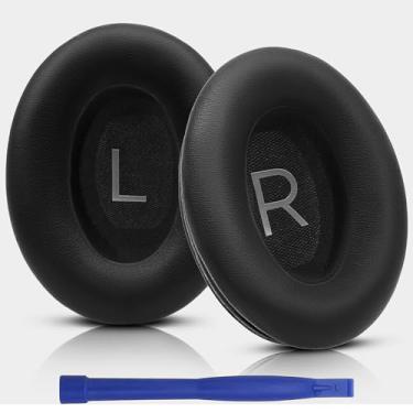 Imagem de Earpads, Bose QuietComfort 45 Replacement Ear Pads, Softer Protein Leather Repair Ear Cushion Compatible with Bose QuietComfort 45 (QC45) /QC35/QC35II Wireless Noise Cancelling Headphones(Black)