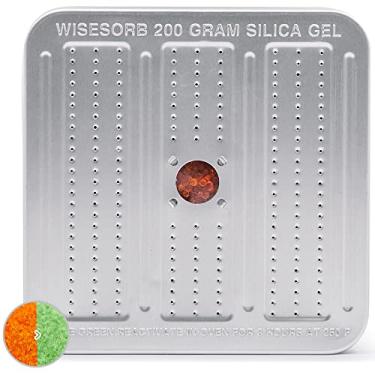 Imagem de Wisesorb Desumidificador Seguro para Armas de 200 Gramas, Desumidificador de Sílica Gel Reutilizável, Recipiente Dessecante de Sílica Gel Indicador (Laranja A Verde)