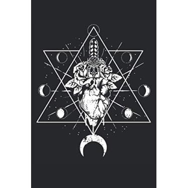 Imagem de Heart Sword Rose Tarot Witchcraft Astrology Tattoo Design Line Art: NOTEBOOK - Funny Witchcraft Occult Gift, Present Idea - A5 (6x9) - 120 pages - ... Planner, Birthday, Vikings, Moon, Tarot