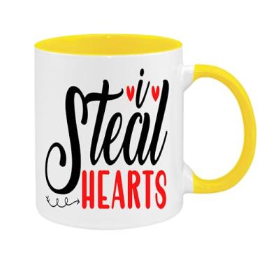 Imagem de SpreadPassion Caneca de café I Steal Hearts, presente para namorado e namorada, ideia de presente de dia dos namorados, presente para marido e esposa, ideia de presente de aniversário do dia dos
