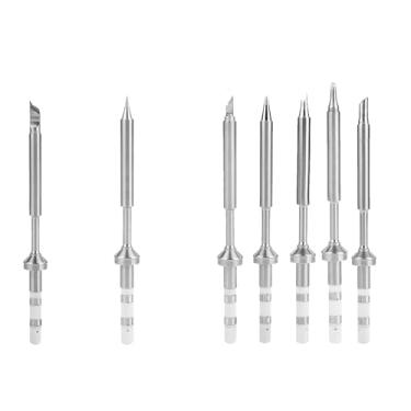 Imagem de Ts100 Mini Pontas de Ferro de Solda de Aço Inoxidável para Aumento Rápido de Temperatura Manutenção Elétrica Multidão Adequada 7 Peças Dicas (Conjunto completo de 7 peças (sem