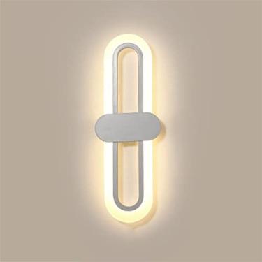 Imagem de Luminária de parede moderna, cabeceira de quarto, moderna, minimalista, sala de estar, fundo de parede, LED, três cores, luz de parede que muda de cor, lâmpada de varanda simples para corred