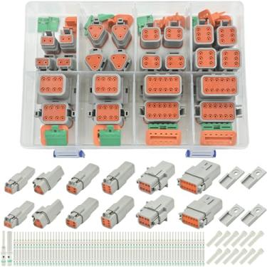 Imagem de Kit de conectores Deutsch de 205 peças, DT 2 3 4 6 8 conectores de 12 pinos, conectores elétricos à prova d'água IP67 com 70 pares, tamanho 16, contatos sólidos para carro, caminhão, barco, 205 peças
