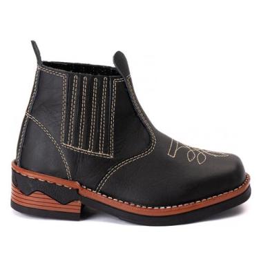 Imagem de Bota Texana Infantil em Couro Preto Modelo Chelsea - Rizzi Shoes, 29-3