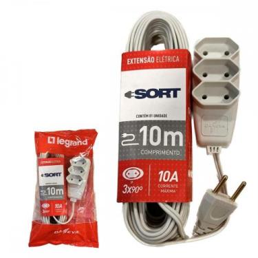 Imagem de Extensao Daneva Sort 2 Polos Paralela 0,75Mm Gelo -10M - 1532, BrancoG