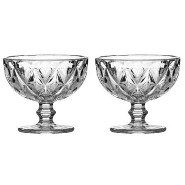 Imagem de Kit Taças Sobremesas 335ML Modelo Vidro Diamante - 2 Unidades - ECOS