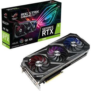 Imagem de ASUS Placa de vídeo para jogos ROG Strix NVIDIA GeForce RTX 3080 OC Edition (PCIe 4.0, 12GB GDDR6X, LHR, HDMI 2.1, DisplayPort 1.4a, design de ventilador de tecnologia axial, 2.9 compartimentos, Super