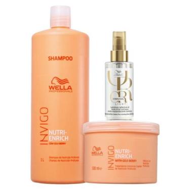 Imagem de Kit Wella Professionals Nutri Enrich Sh 1L + Masq 500g + Oil Reflectio