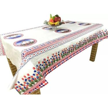 Imagem de Genérico, Toalha De Mesa Térmica 1,60x1,40 Moinho Holandês Tulipas Cor:Color