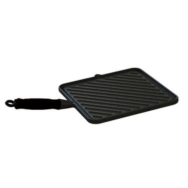 Imagem de Bifeteira Chapa Quadrada Estriada Ferro Preto 26x26 Cm - Libaneza