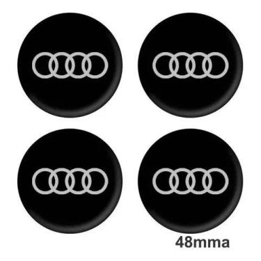 Imagem de Adesivo Kit Emblemas Da Calota Audi Preto 58 Mm - Resitank