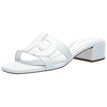 Imagem de Cole Haan Sandália feminina Chrisee Block com salto, Couro Croc Prt Branco, 39