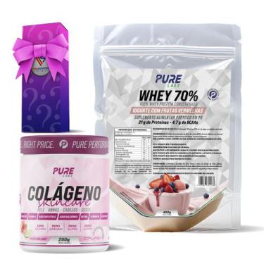 Imagem de Kit Colágeno Hibisco C/Limão + Whey Concentrado 70% Iogurte C/Frutas -