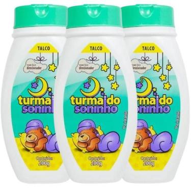 Imagem de Talco Verde Para Bebê Infantil Turma do Soninho 200gr, kit3unidades
