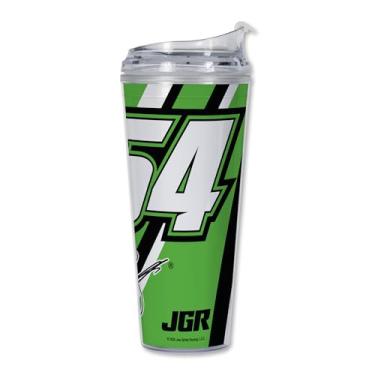 Imagem de Rico Industries Copo de acrílico NASCAR Racing Ty Gibbs 680 g com tampa articulada, copo de parede dupla oficialmente licenciado com canudo