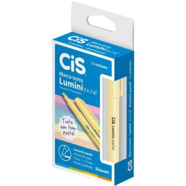 Imagem de Caneta Marca Texto CIS Lumini Amarelo Pastel Caixa com 12 - Sertic