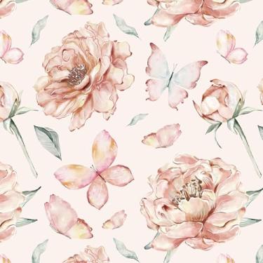 Imagem de Safiyya Papel de parede floral para quarto Papel de parede de contato rosa para armários paredes papel de parede autoadesivo removível boho peônia papel de parede para banheiro rolos de vinil 78,7