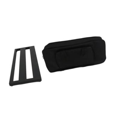 Imagem de Luwecf Pedal de guitarra de metal com bolsa de gig, pedalboard de efeito resistente profissional, pedalboard de baixo para substituição de graves, M
