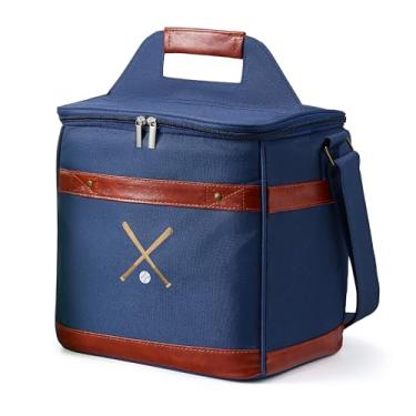 Imagem de Bolsa térmica premium de beisebol, com laterais macias – Porta-almoço, cerveja e bebida para uso não autorizado, dia de jogo, golfe e esportes ao ar livre – comporta 12 garrafas, 18 latas – detalhes