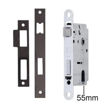 Imagem de Maquina de fechadura externa Sem cilindro Preta St2 55 mm Lafonte  330