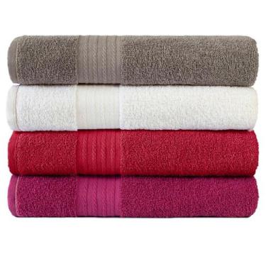 Imagem de Kit Com 4 Toalhas Banhão Luxo Gigante Nobre 75x150cm - Central Toalhas