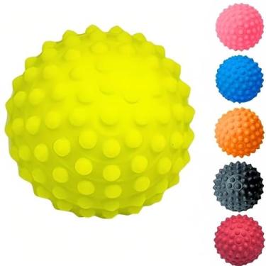 Imagem de 01 Bolinha Cravo Fisioterapia Anti Stress Mão Bola Pet Pés (Amarelo)