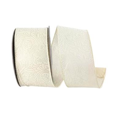 Imagem de Reliant Ribbon Fita de borda com fio em relevo em rolo de folha, marfim