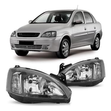 Imagem de Par farol dianteiro corsa 2008 montana preto direito esquerdo