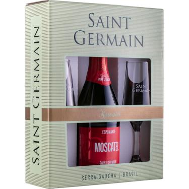 Imagem de Kit Espumante Aurora Saint Germain Moscatel 660ml C/2 taças