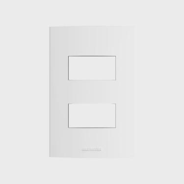 Imagem de Placa 4x2 2 módulos distanciados com suporte Inova Pro Alumbra Branco