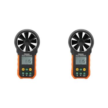 Imagem de 2 PCS Anemômetro Digital Portátil Medidor de Velocidade do Com Tela Grande LCD Indicador de Bateria Fraca para Medição Fixa Portátil