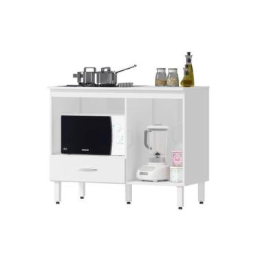 Imagem de Balcão Cozinha Cooktop Blane 105cm Com 1 Porta E 1 Gaveta Faro - FARO 