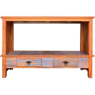 Imagem de Rack Aparador 120x40x80cm 2 Gavetas Madeira de Demolição  com Pátina  