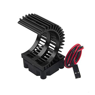 Imagem de Vgoohobby Dissipador de calor do motor RC 540 545 550 com motor elétrico escovado sem escovas com ventilador de resfriamento de 5-6V compatível com Traxxas HSP HPI Wltoys Himoto Axial Tamiya 1/10 RC carro caminhão de rastreamento (preto)