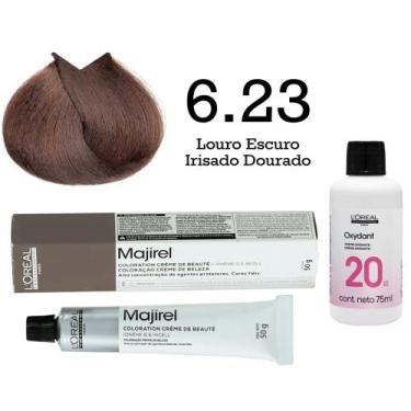 Imagem de Coloração Majirel 6.23 Louro Escuro Irisado Dourado + Oxi 20 Vol 75ml 