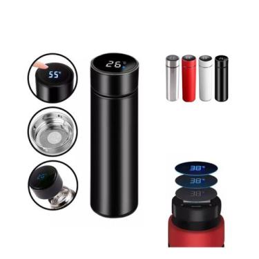 Imagem de Garrafa Térmica Em Aço Inox Com Termômetro Led Digital 400ml - Ecos, P