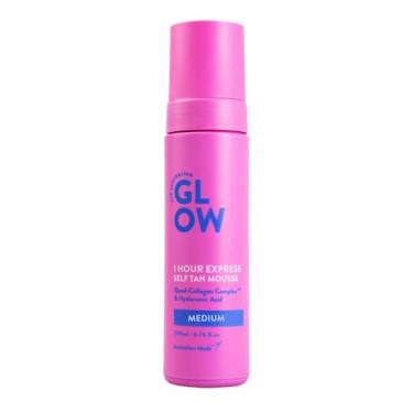 Imagem de THE AUSTRALIAN GLOW Australian Glow 1 Hour Express Mousse Autobronzeador Com Complexo De Quad-Colágeno E Ácido Hialurônico, Médio - 6,76 Fl. Oz / 200Ml
