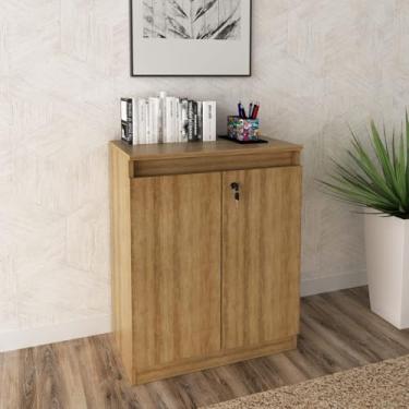 Imagem de Balcão para Escritório com 2 Portas e Chave ME4149 Amêndoa TecnoMobili