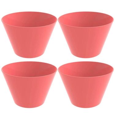 Imagem de 4 Potes Balde para Pipoca 3,8L Plástico Resistente Crippa Pipoqueira Rosa Goiaba