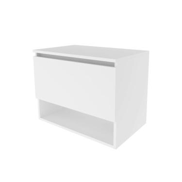 Imagem de Balcão Gabinete Suspenso para Banheiro 60cm com 1 Porta e Nicho BN3606 Branco SEM CUBA
