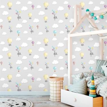 Imagem de Papel De Parede Baby Elefante Balão Cute 300 - Inove Papéis de Parede