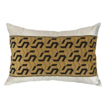 Imagem de Almofada Veludo Off Dourado Com Aplique Cheio 35X52cm - Decortextil, ú