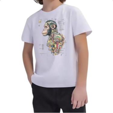 Imagem de Camiseta Infantil Chimpanze Mecanica Interna Cyberpunk - Alearts, 2