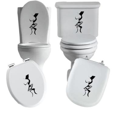 Imagem de Adesivo rosto 3 vaso sanitário privada caixa acoplada descarga azulejo