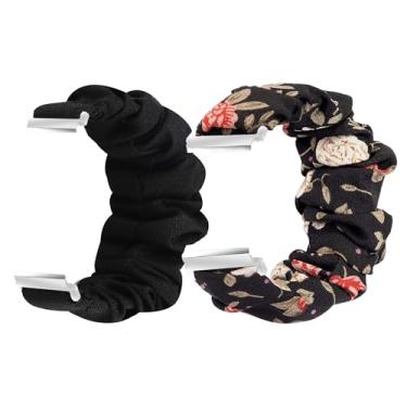 Imagem de Pulseira de relógio inteligente Cubitt Viva Pro, Lamshaw Fabric Elastic Scrunchie, pulseiras de substituição fofas compatíveis com relógio inteligente Cubitt Viva Pro, Viva, Aura Pro, Aura (pacote com