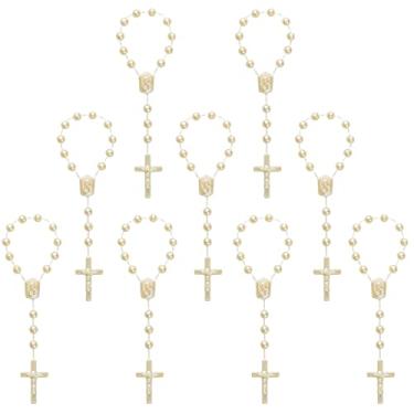 Imagem de XINHUIDALSQ Rosário de acrílico com 50 rosários de batismo, adequado para a primeira comunhão, presente de festa de batismo, adequado para Recuerditos de Bautismo, lembrancinhas de batizado