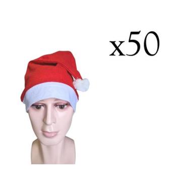 Imagem de Kit 50 Gorros Papai Noel Em Feltro Com Pom Pom- Chapéu Natal - Lynx
