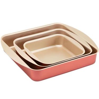 Imagem de Jogo De Assadeiras Forma Quadrada 03 Peças Antiaderentes - Marcolar